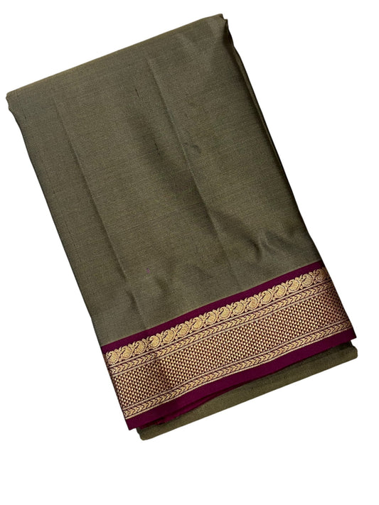 Southloom Pure Handloom Bridal Kanchipuram Silk Saree with Korvai Work