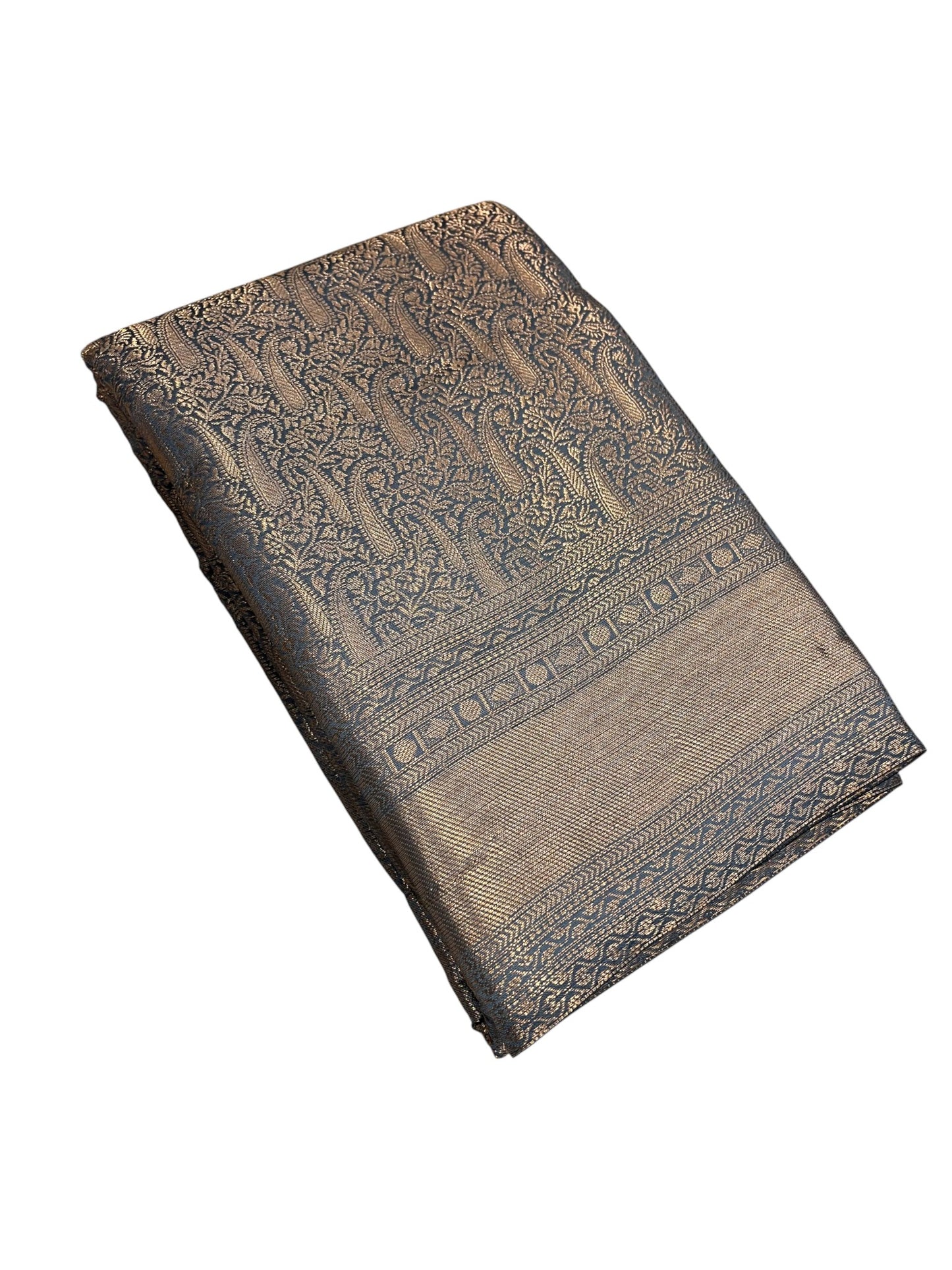 Southloom Premium Semi Silk Zari Work Brocade Saree in Bridal Grey with Matching Pallu