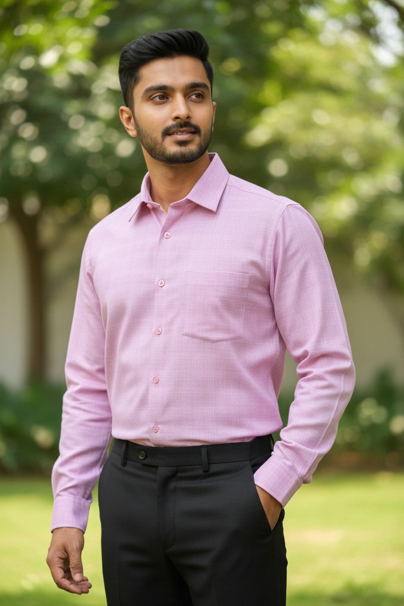 Pure Cotton Pink Plain Shirt SLSHIRT 44 FS