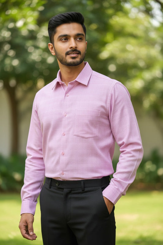 Pure Cotton Pink Plain Shirt SLSHIRT 44 FS