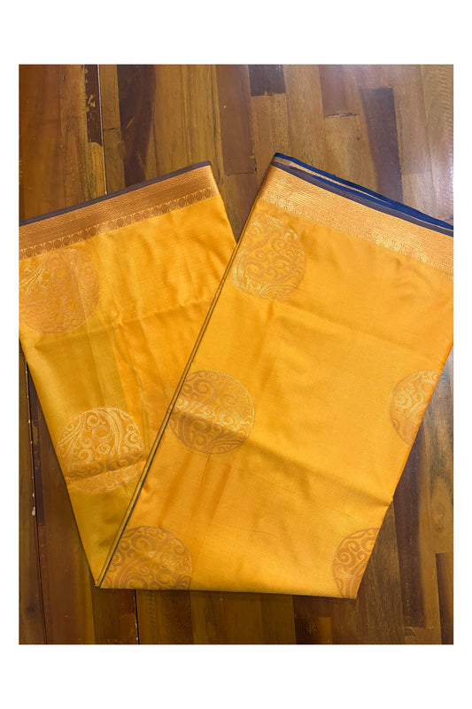 Southloom Soft Silk Yellow Designer Woven Saree with Heavy Work on Pallu