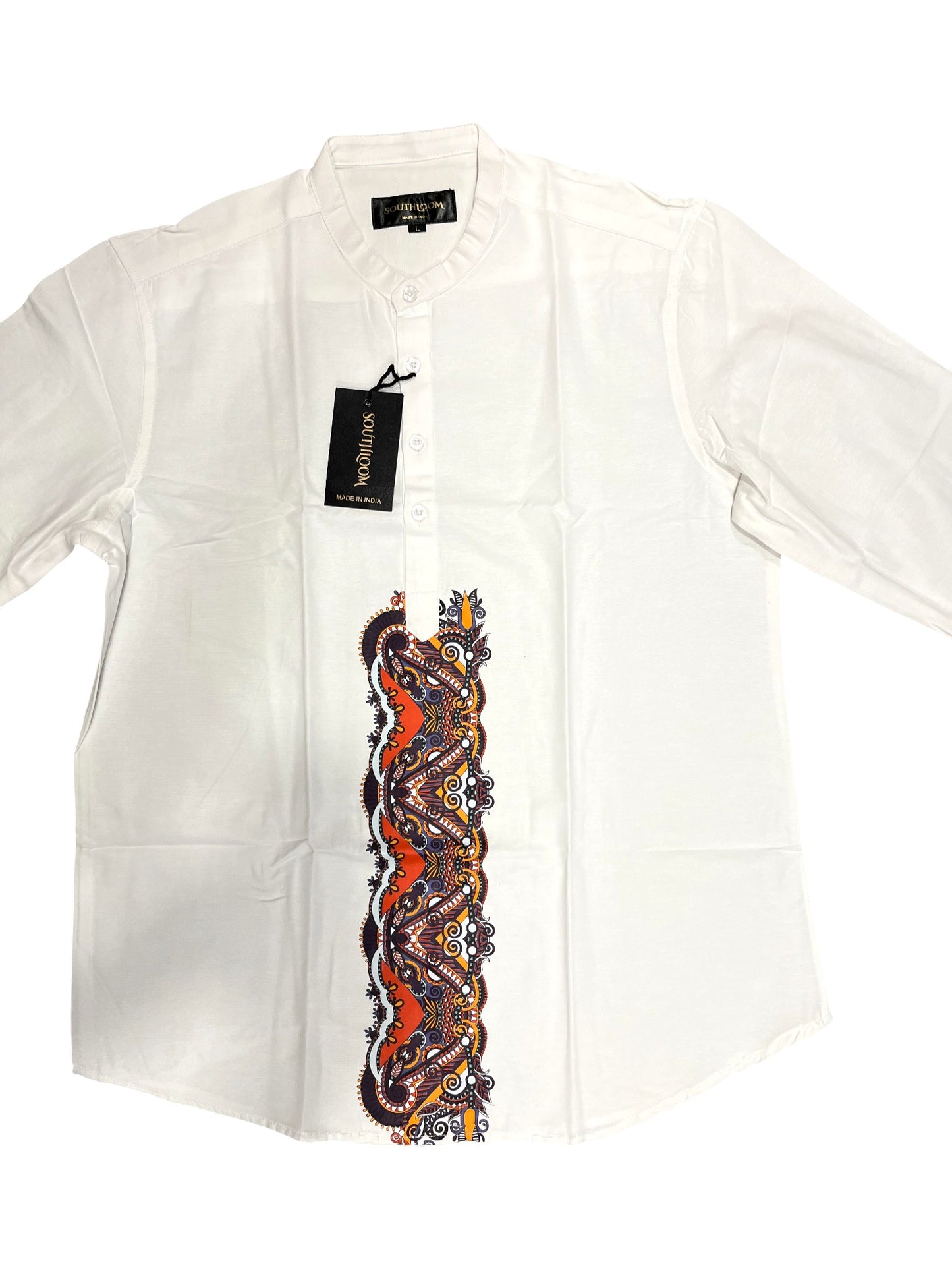Southloom White Short Cotton Kurta Shirt for Men