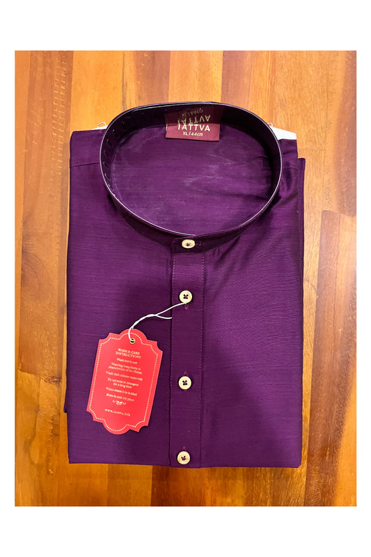 Southloom Cotton Short Kurta for Men in Purple Colour