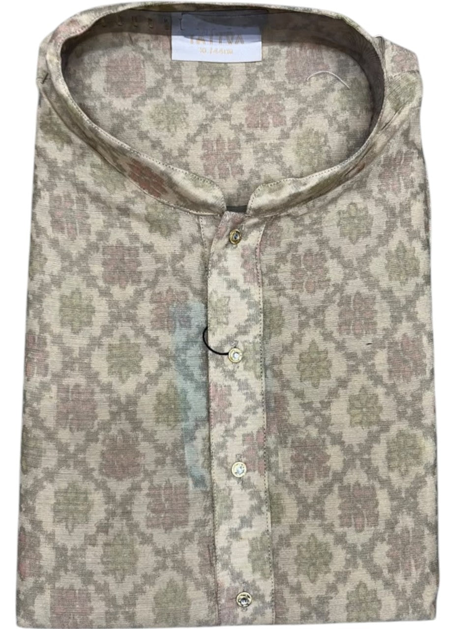 Southloom Printed Semi Silk Short Kurta for Men SL590