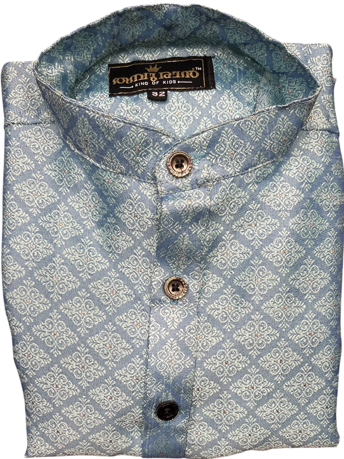 Southloom Semi Silk Short Kurta for Kids in Blue Colour