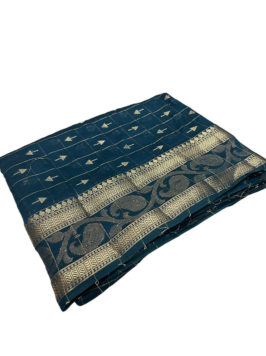 Southloom Georgete Banarasi Silk Saree with Woven Work on Body and Borders