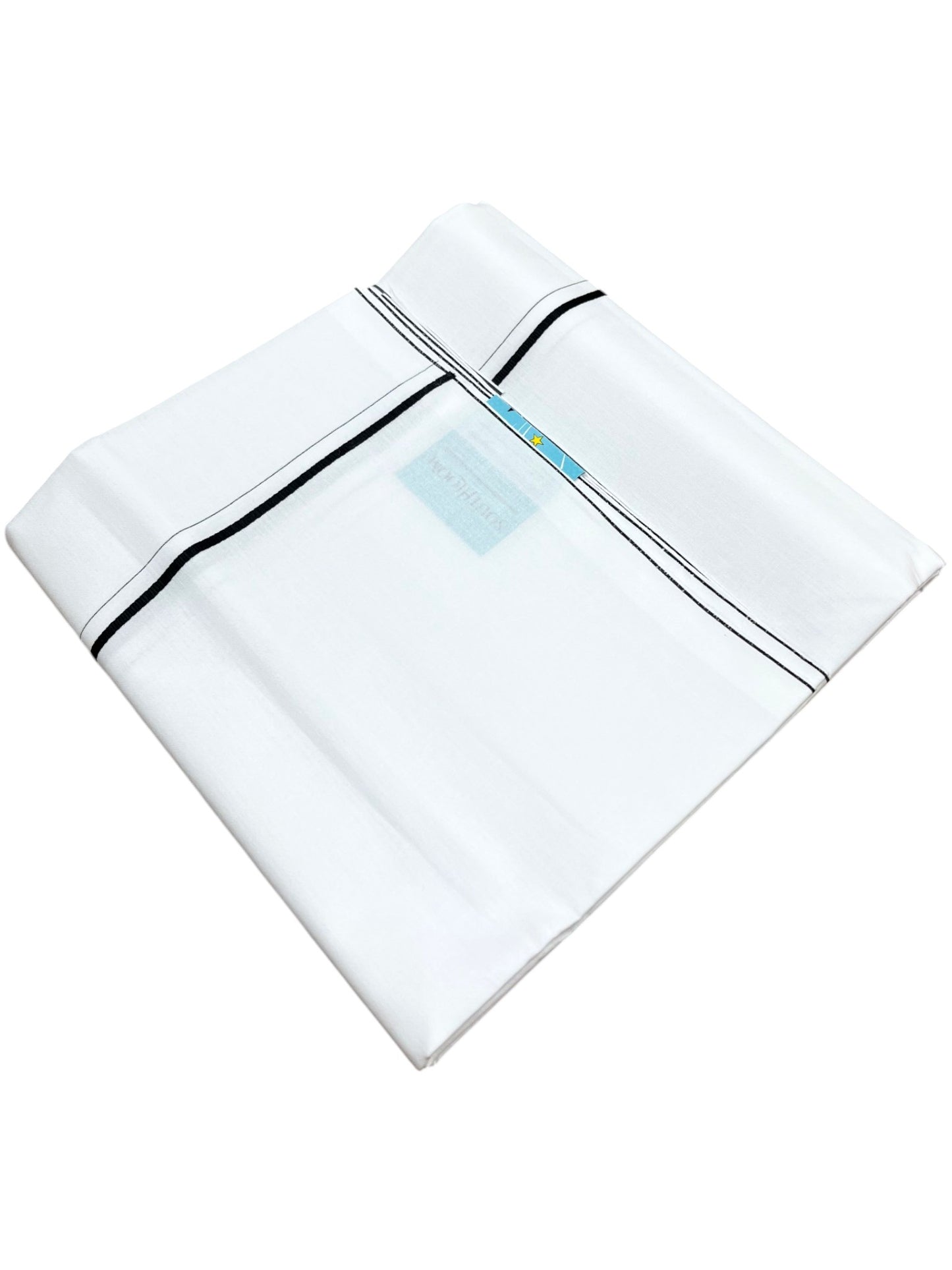 Southloom Pure White Cotton Single Eerkkil Kara Mundu with Black Border (South Indian Kerala Dhoti)