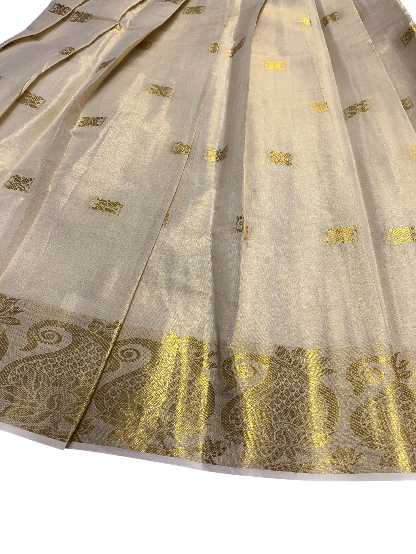 Southloom Semi Stitched Tissue  Dhavani Set with Pavada and Blouse Piece
