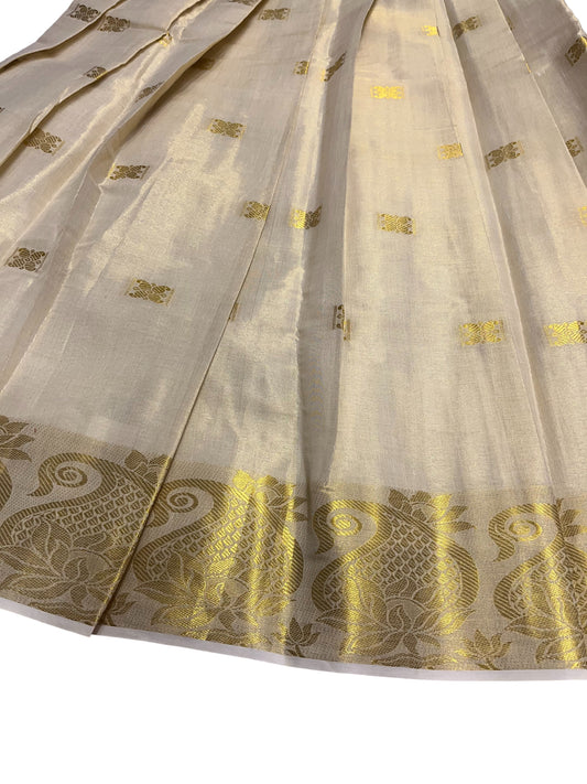 Southloom Semi Stitched Tissue  Dhavani Set with Pavada and Blouse Piece
