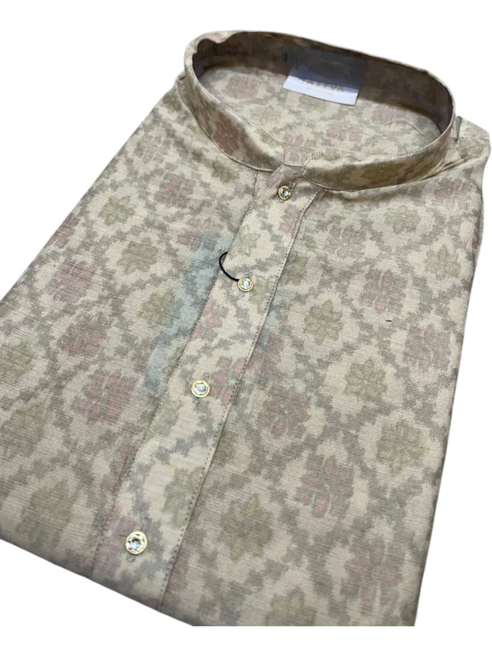 Southloom Printed Semi Silk Short Kurta for Men SL590