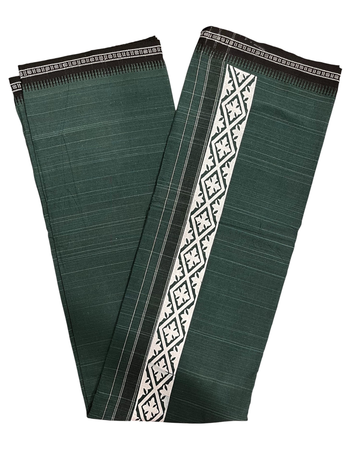 Southloom Green Printed Single Mundu / Otta Mundu / Lungi (South Indian Kerala Dhoti)