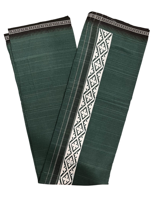 Southloom Green Printed Single Mundu / Otta Mundu / Lungi (South Indian Kerala Dhoti)