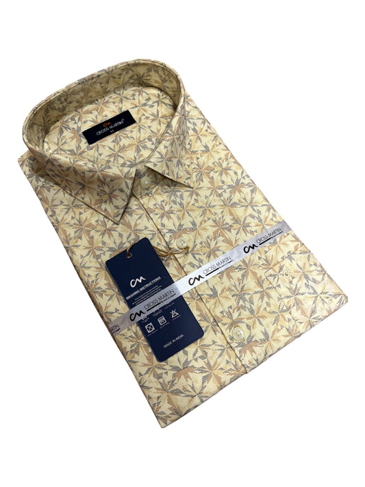 Southloom Pure Cotton Yellow Printed Shirt (44 FS)
