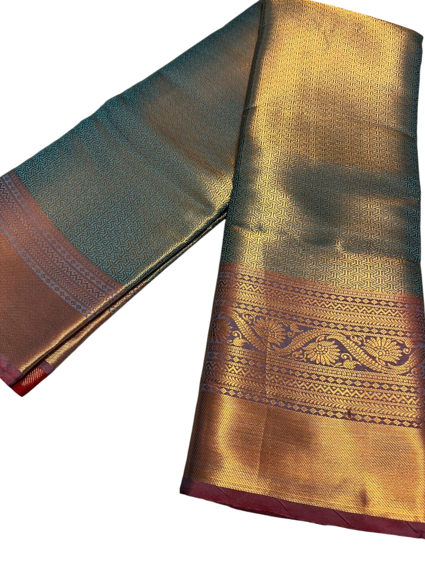 Southloom Premium Semi Silk Zari Work Brocade Saree in Bridal Blue with Matching Pallu