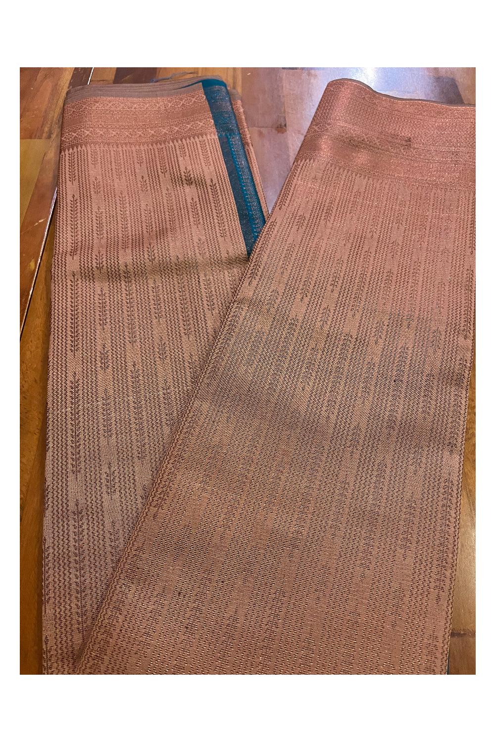 Southloom Art Silk Brown Designer Woven Saree with Green Pallu