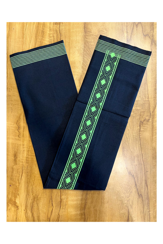Southloom Black Printed Single Mundu / Otta Mundu / Lungi (South Indian Kerala Dhoti)