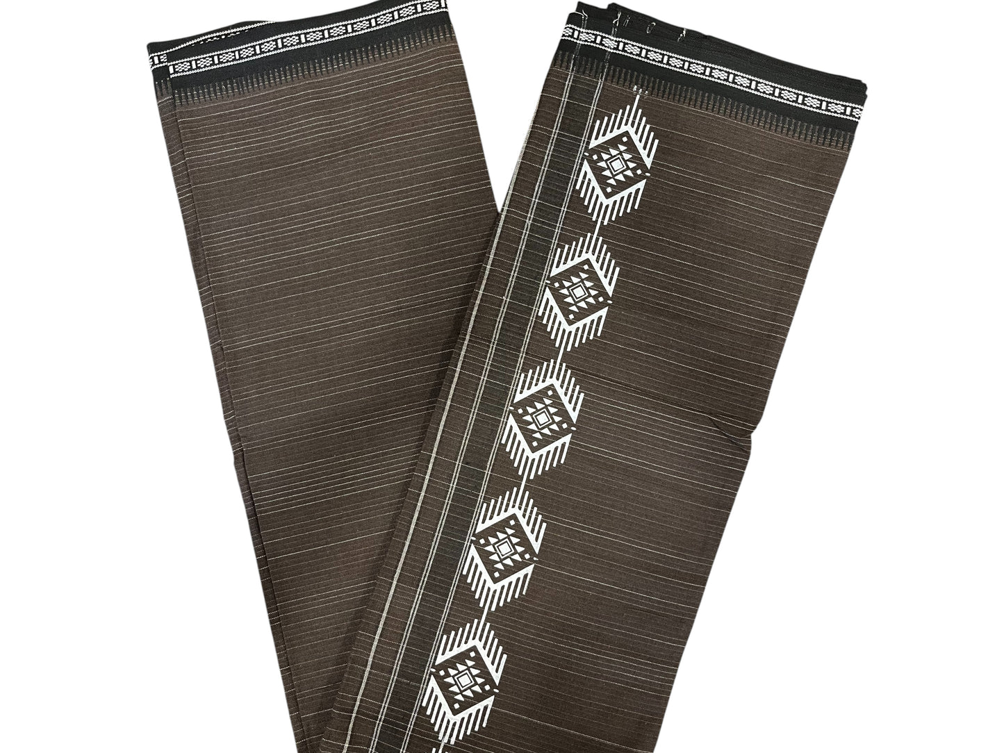 Southloom Brown Printed Single Mundu / Otta Mundu / Lungi (South Indian Kerala Dhoti)