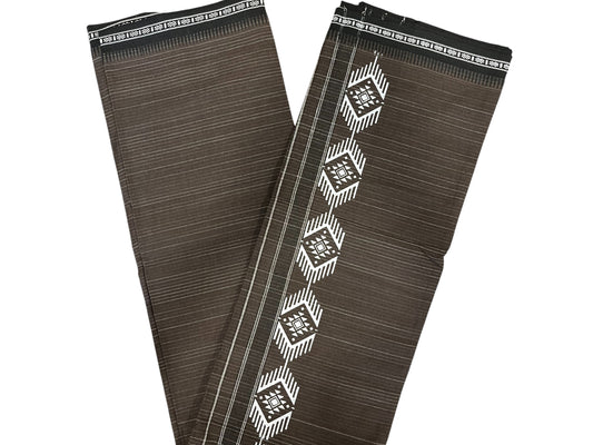 Southloom Brown Printed Single Mundu / Otta Mundu / Lungi (South Indian Kerala Dhoti)