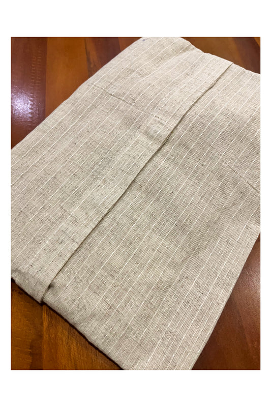 Southloom Jaipur Rough Cotton Off White Mandarin Collar Shirt (Full Sleeves)
