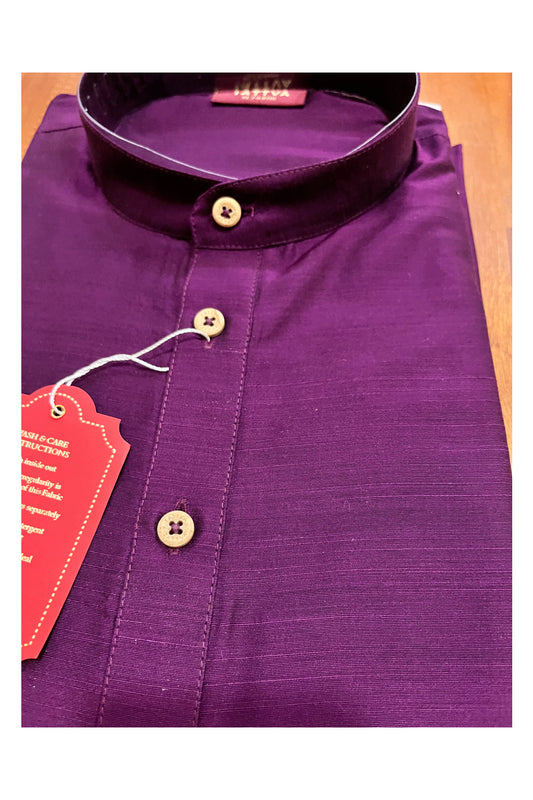 Southloom Cotton Short Kurta for Men in Purple Colour