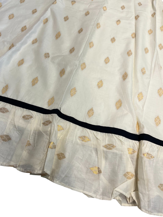 Southloom Stitched Cotton Dhavani Set with Pavada and Black Blouse Piece