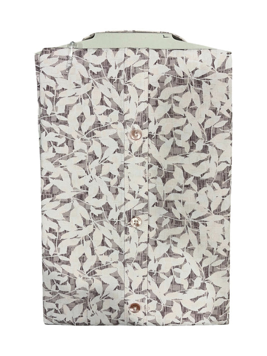 Southloom Pure Cotton Brown Printed Shirt(XL FS)