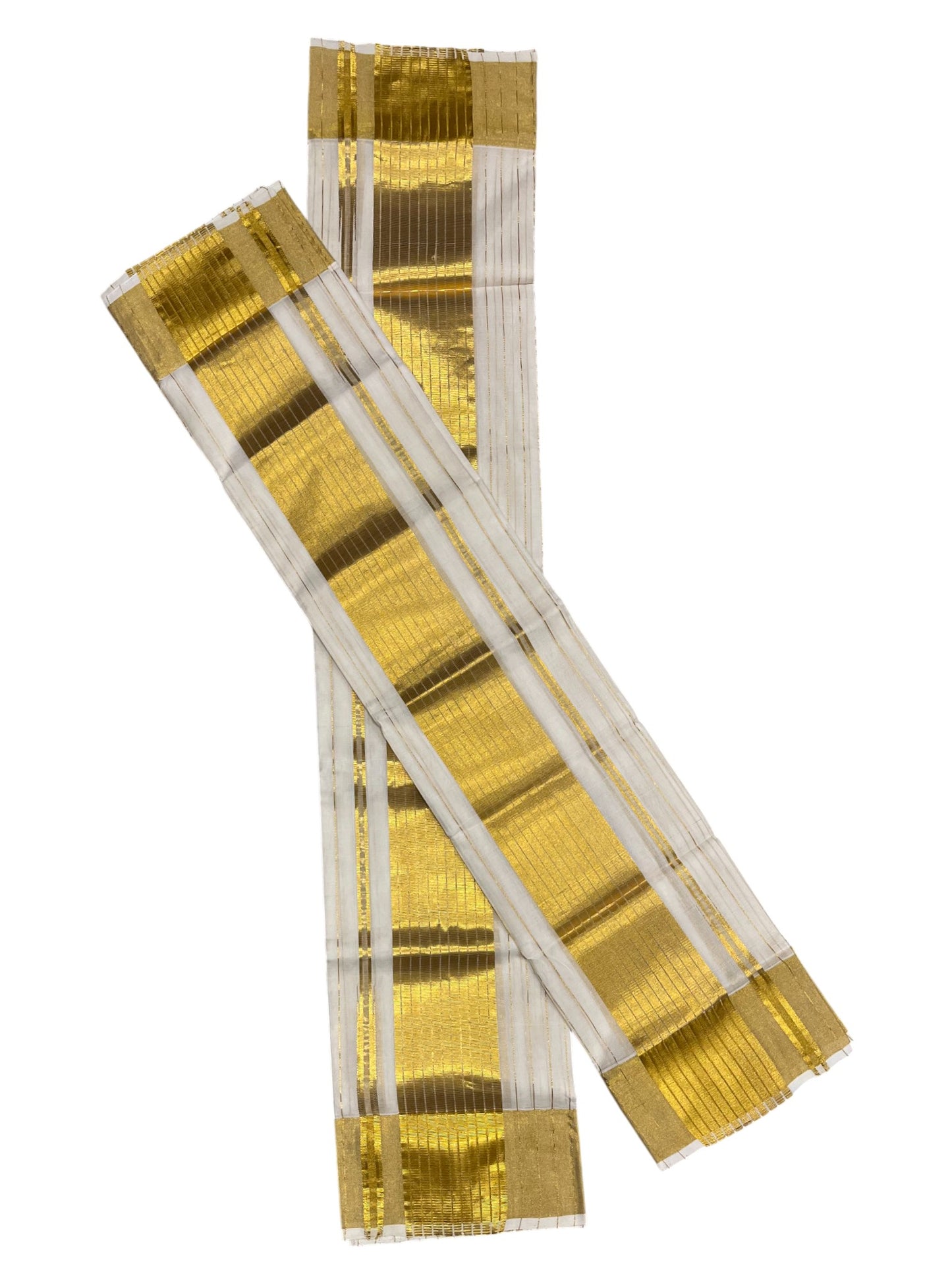 Southloom Premium Handloom Set Mundu with Kasavu and Golden Border (2.80 Mtr)