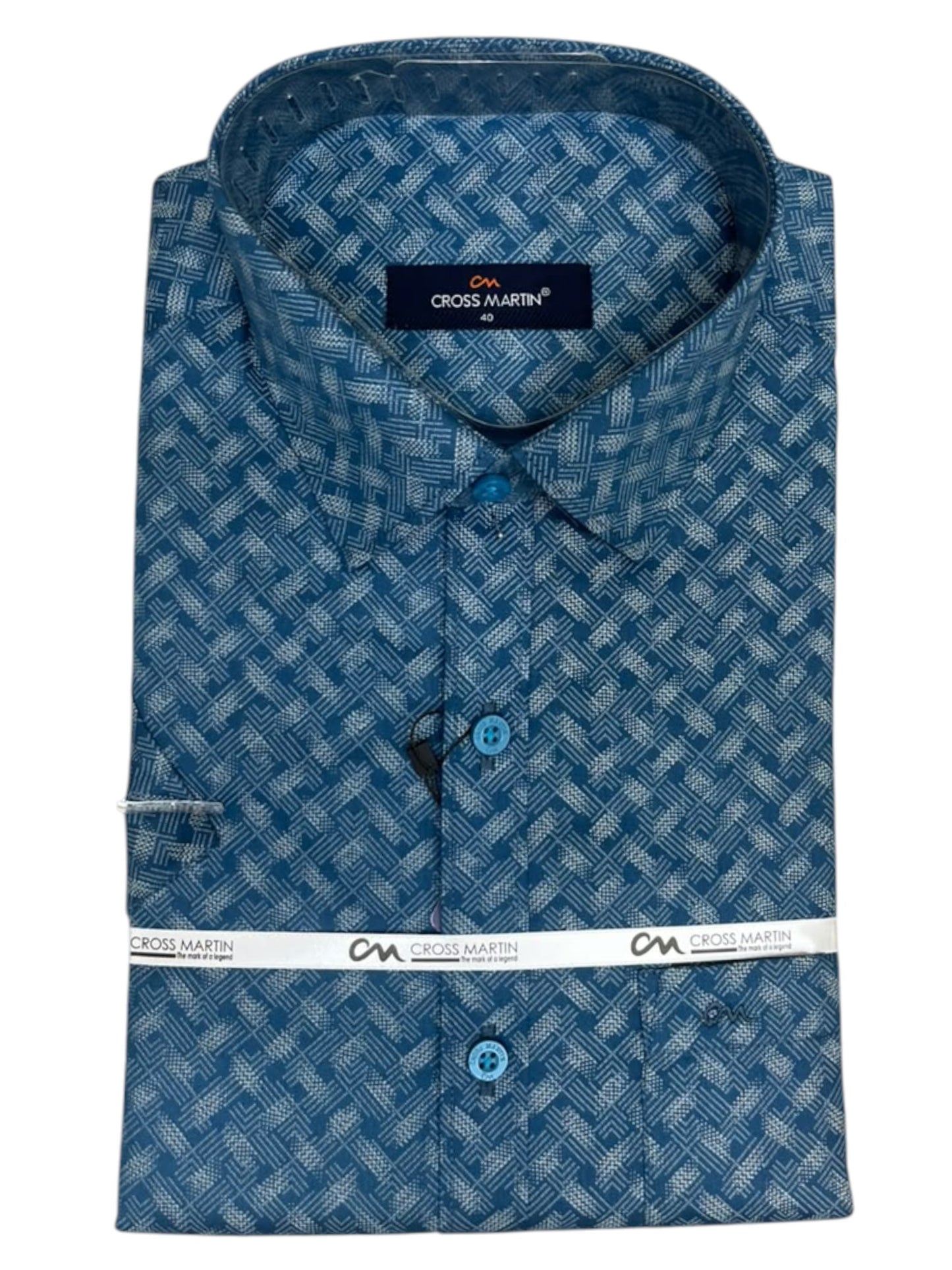 Southloom Pure Cotton Blue Printed Shirt SLSHIRT 40HS