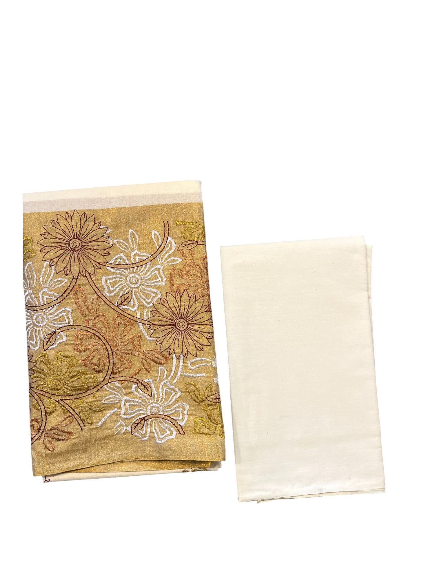 Southloom™ Cotton Churidar Salwar Suit Material with  Maroon Embroidery Work (include Lines Shawl / Dupatta)