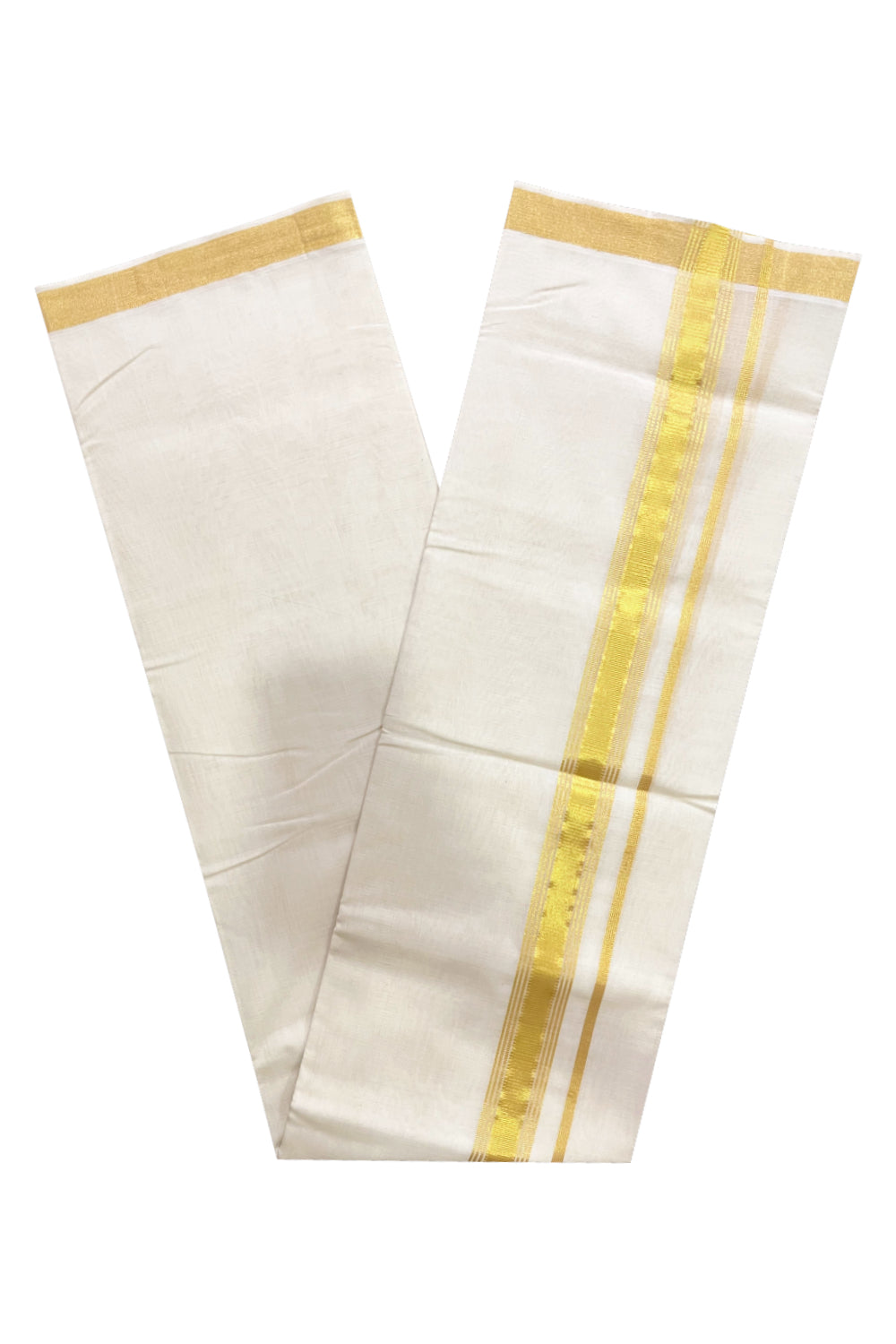 Southloom Super Premium Balaramapuram Unakkupaavu Handloom Wedding Kasavu Mundu (South Indian Kerala Dhoti)