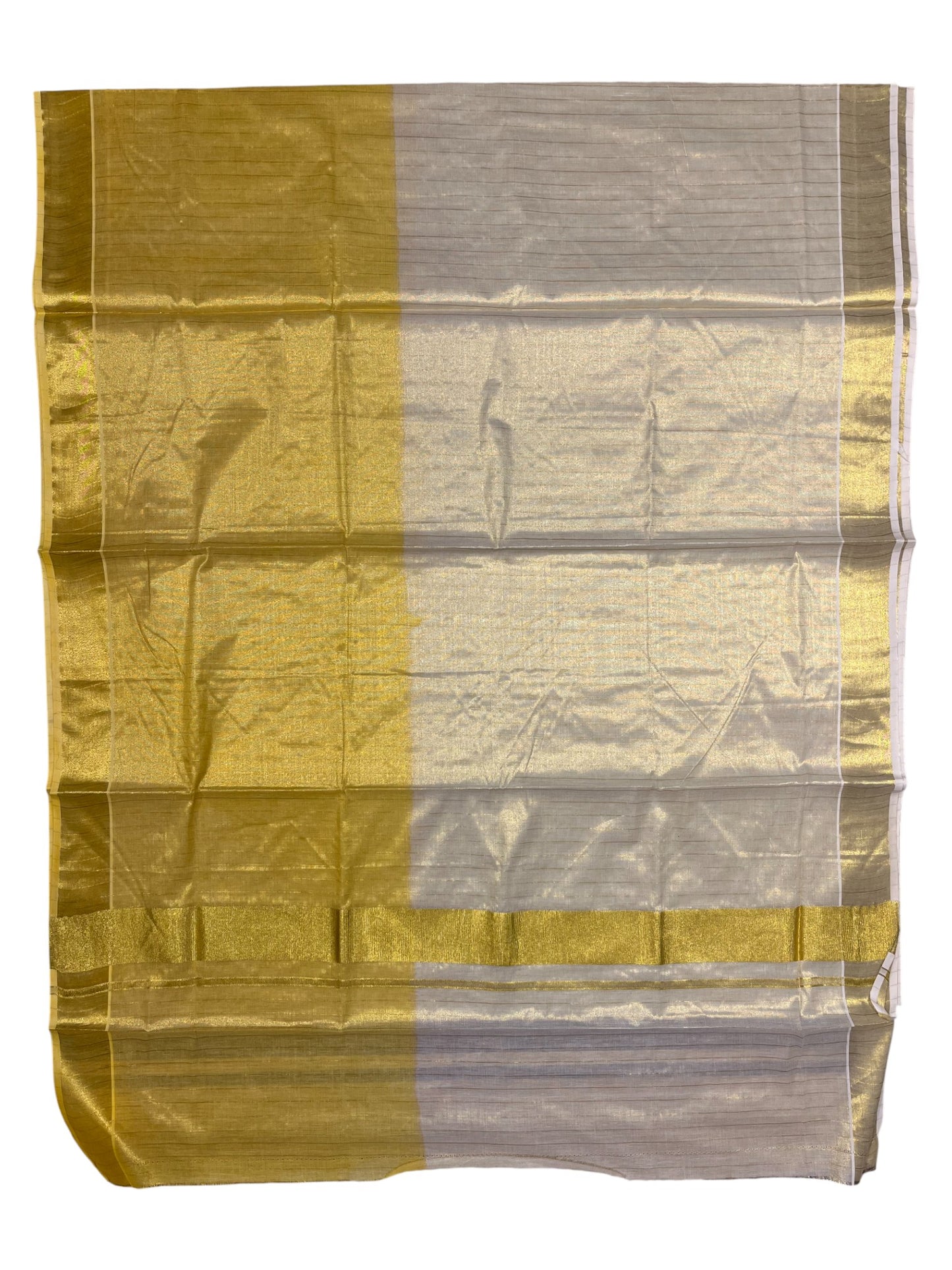 Southloom Kerala Tissue Kasavu Lines Yellow Saree