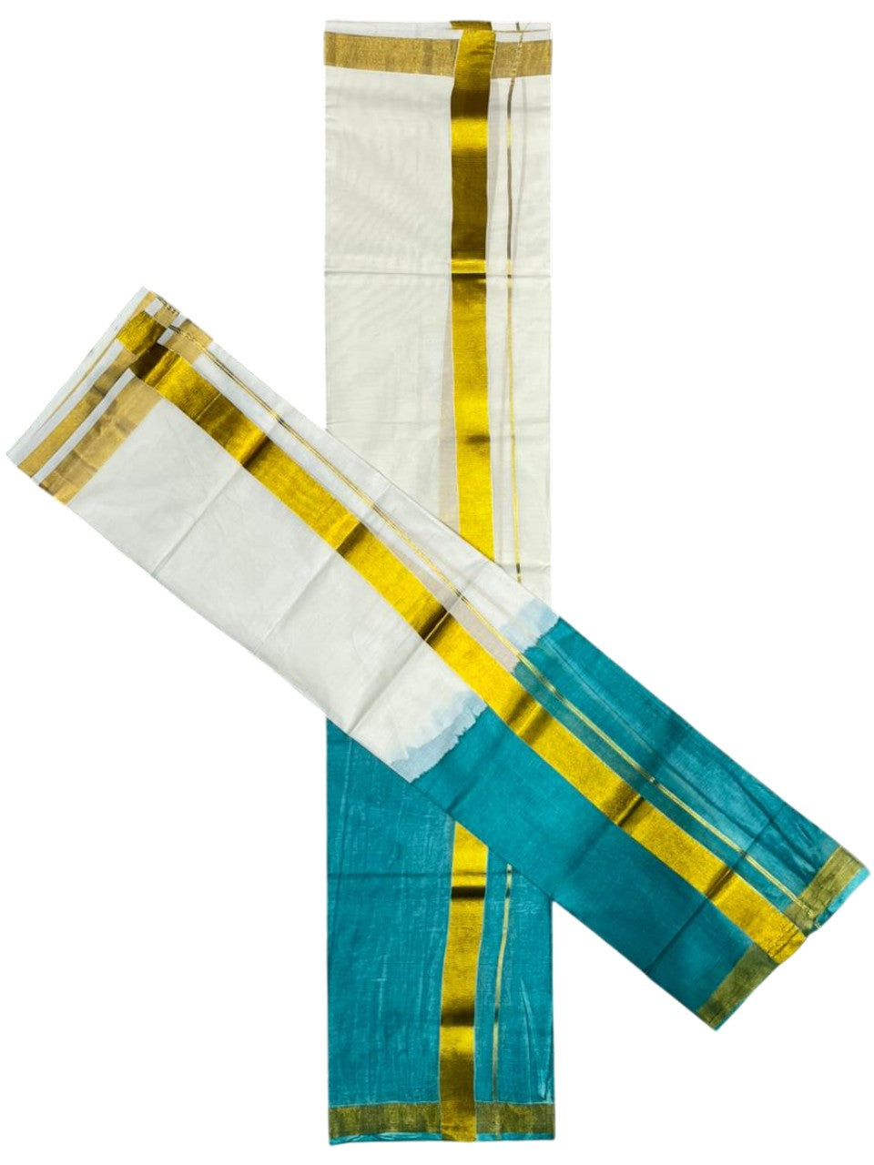 Southloom Tie & Dye - Half & Half  Multi Colour Design Set Mundu with Super Soft Cotton (Mundum Neriyathum) 2.80 mtrs SL264