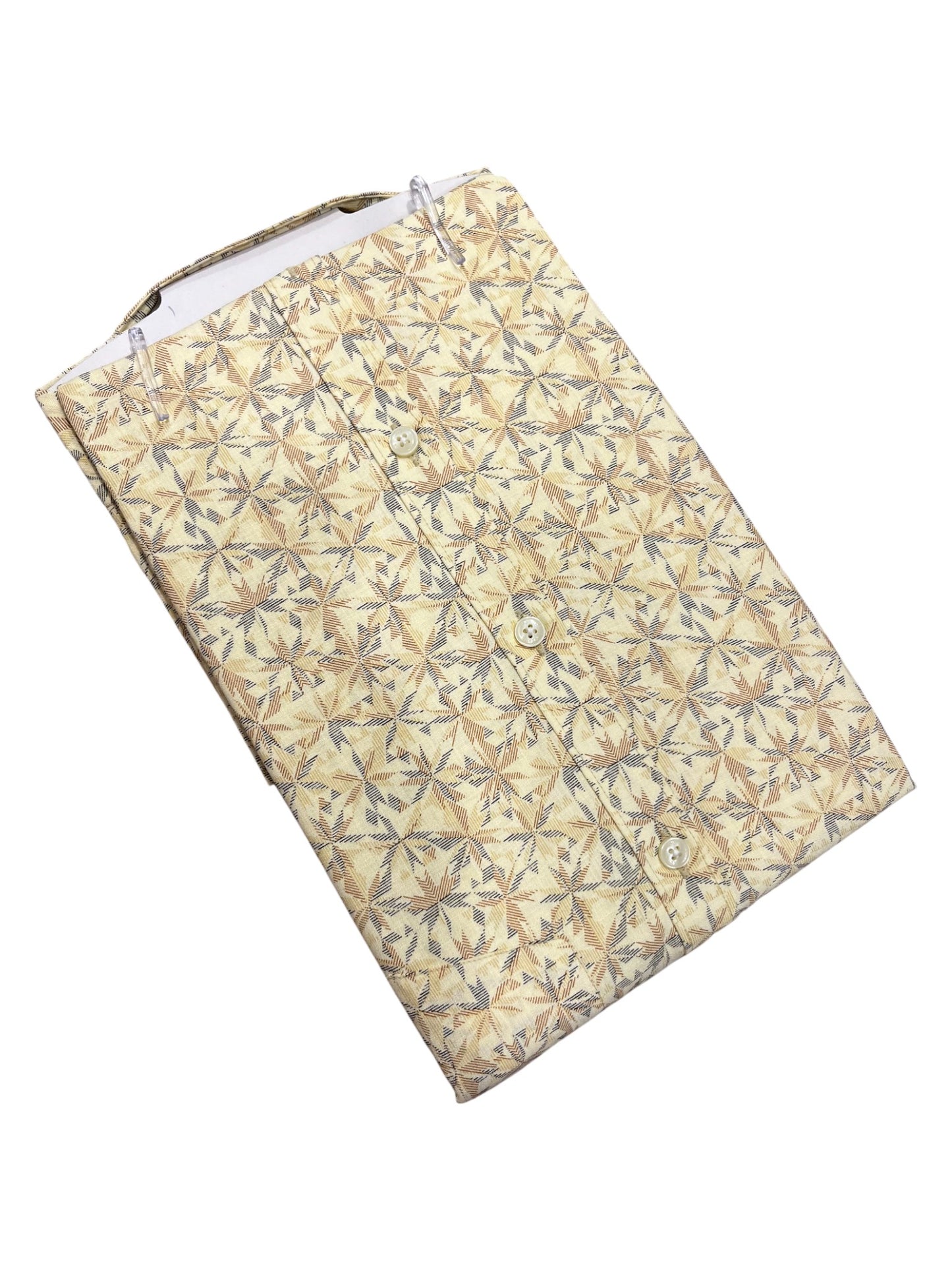 Southloom Pure Cotton Yellow Printed Shirt (44 FS)