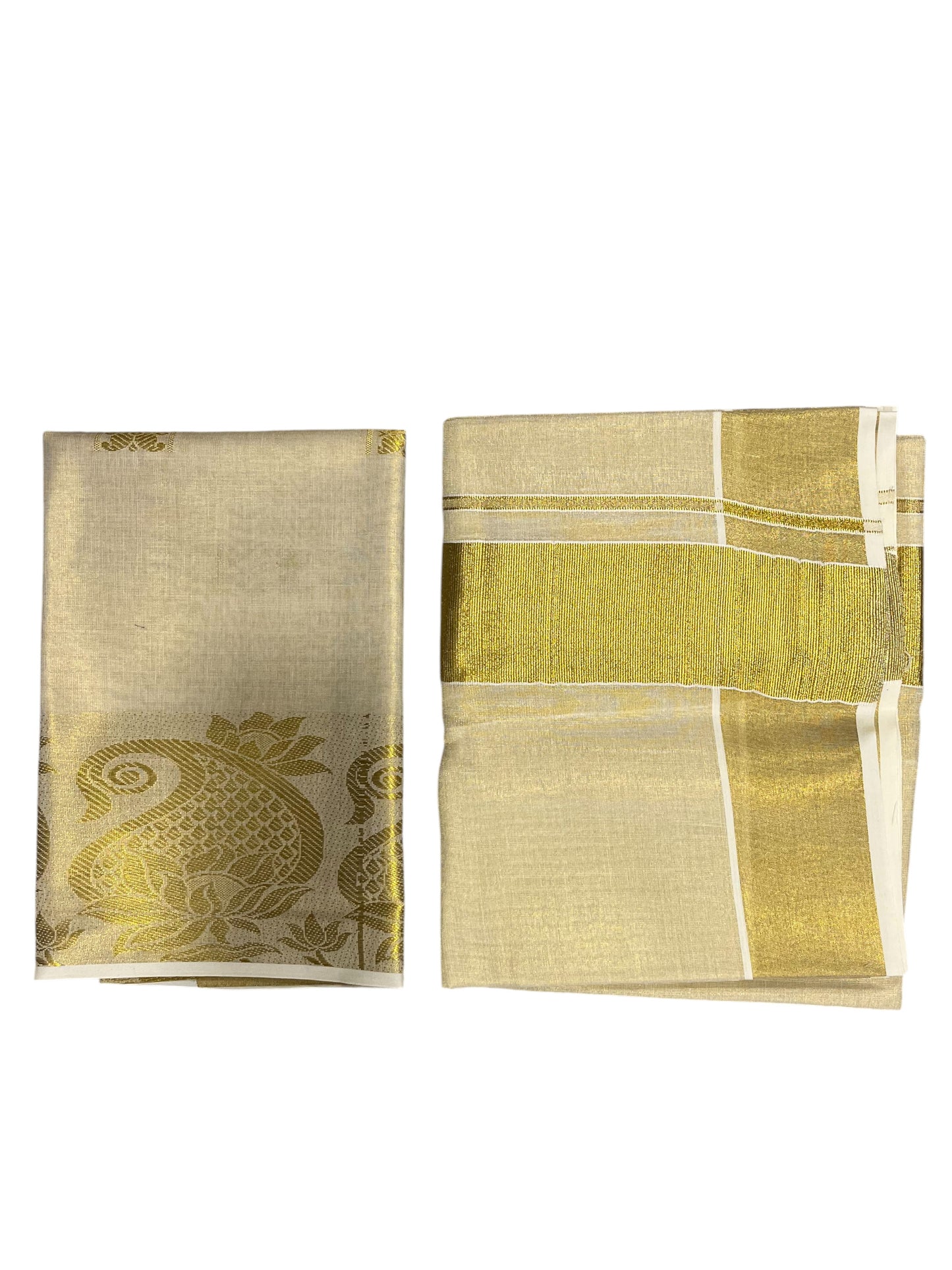 Southloom Semi Stitched Tissue  Dhavani Set with Pavada and Blouse Piece