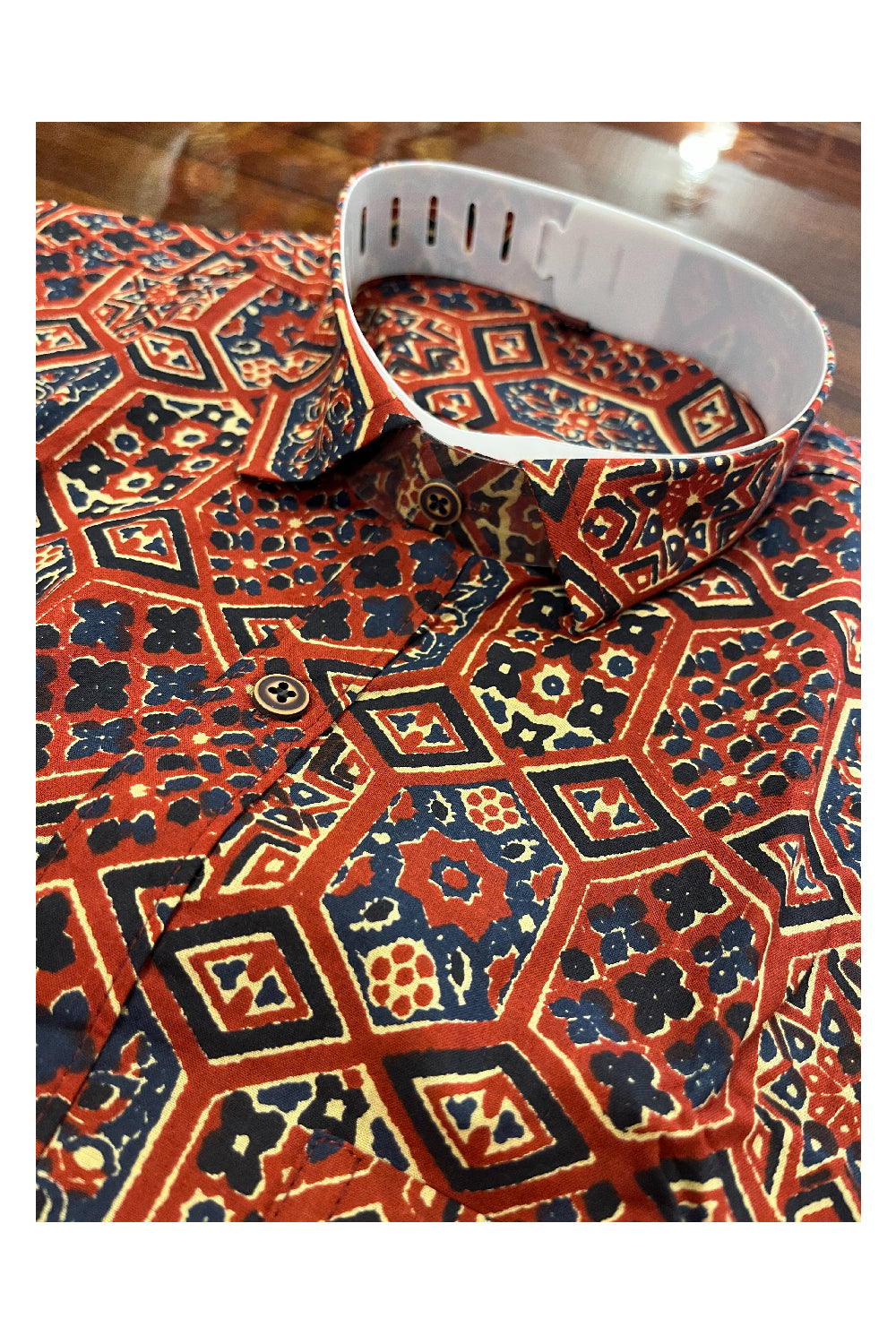 Southloom Jaipur Pure Cotton Printed Shirt For Men (Large)