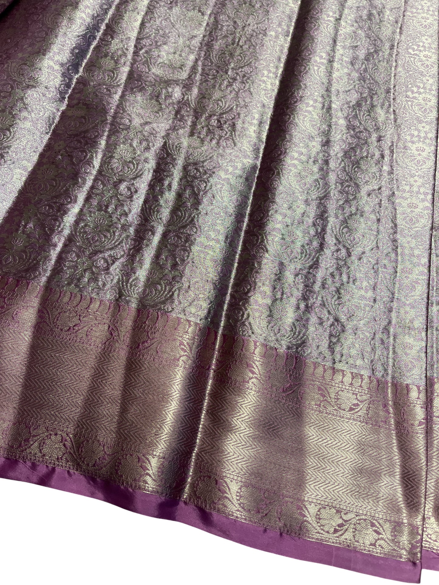 Southloom Semi Banarasi Katan Tissue Saree with Woven Work on Body and Borders (Pink & Lavendar)