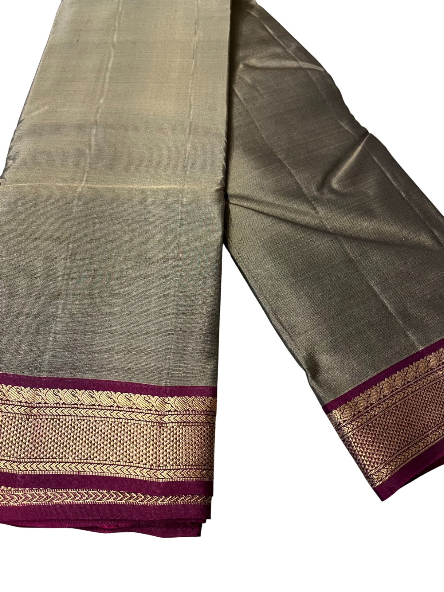 Southloom Pure Handloom Bridal Kanchipuram Silk Saree with Korvai Work