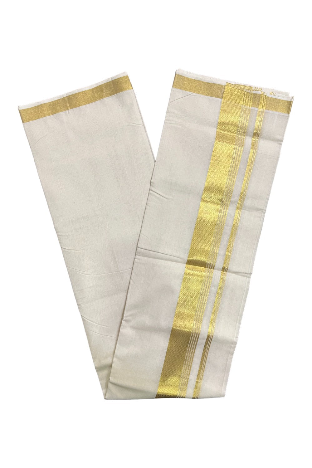 Southloom Super Premium Balaramapuram Unakkupaavu Handloom Double Wedding Mundu with Kasavu Woven Border