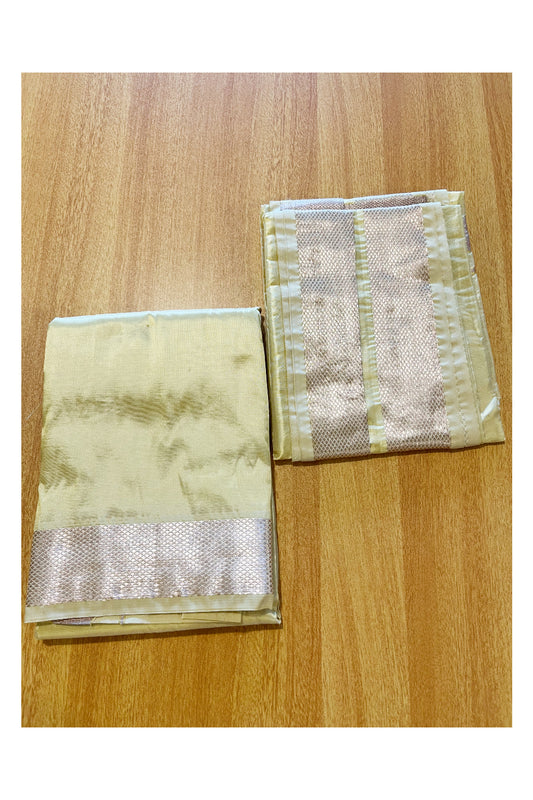Southloom Semi Silk Mundu / Vesthi / Dhothi Set with Matching Silk Shirt Piece (Including Silk Shawl)