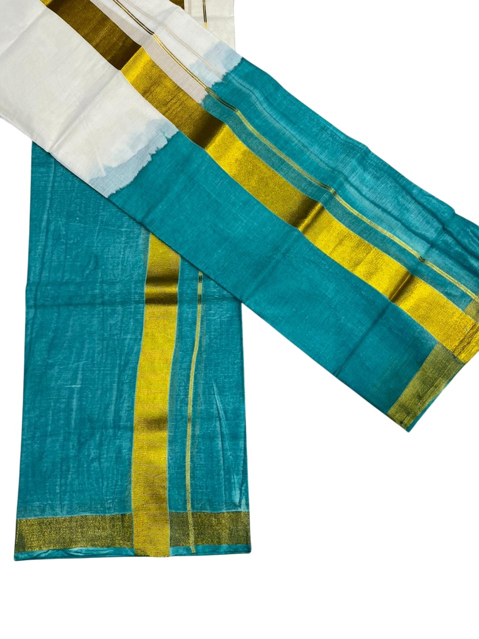 Southloom Tie & Dye - Half & Half  Multi Colour Design Set Mundu with Super Soft Cotton (Mundum Neriyathum) 2.80 mtrs SL264