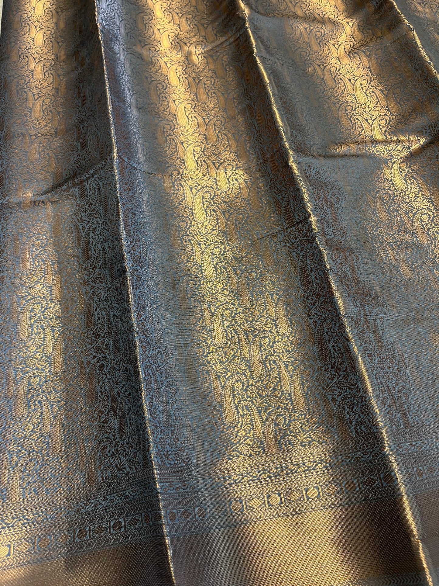 Southloom Premium Semi Silk Zari Work Brocade Saree in Bridal Grey with Matching Pallu