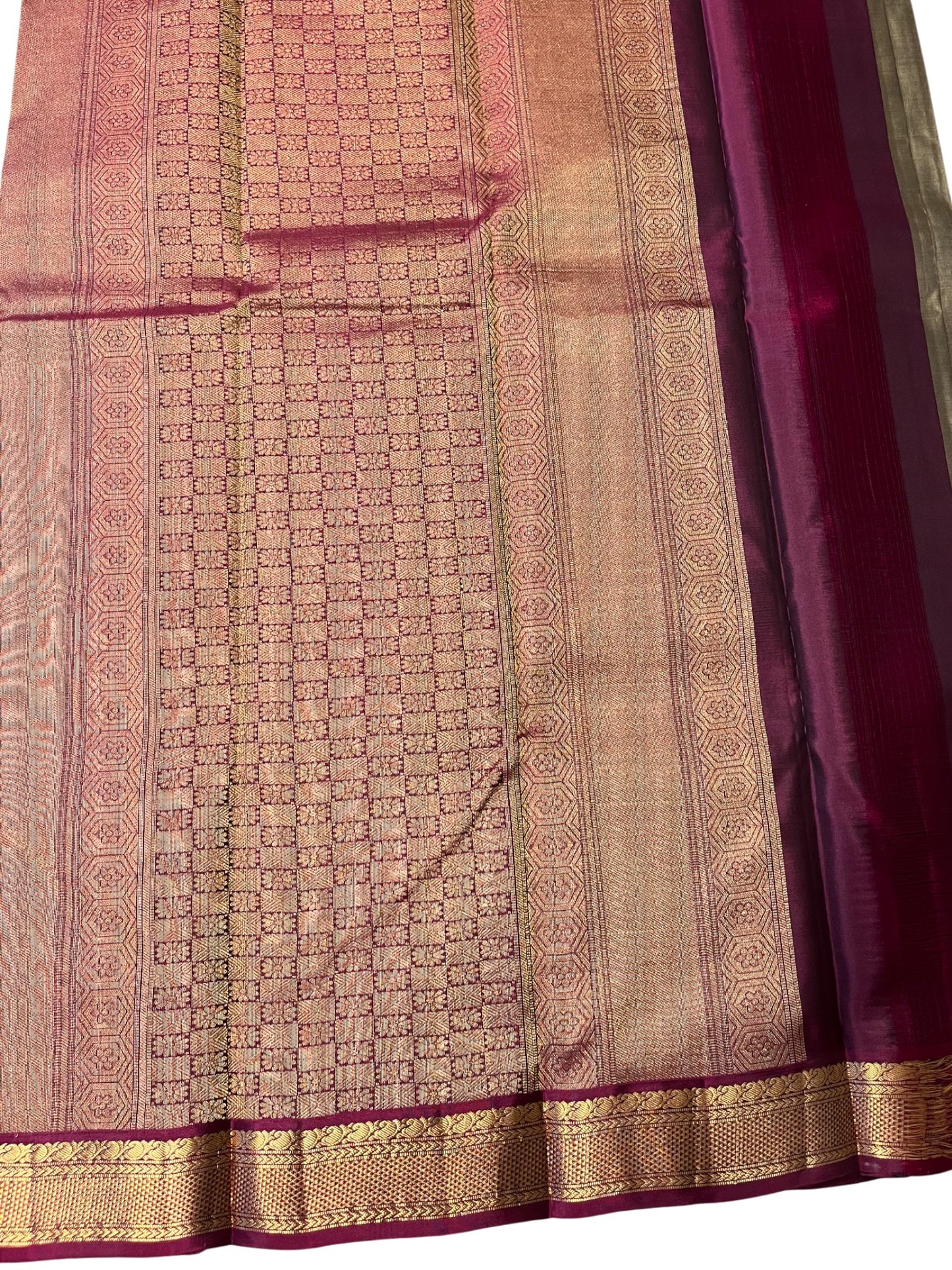 Southloom Pure Handloom Bridal Kanchipuram Silk Saree with Korvai Work