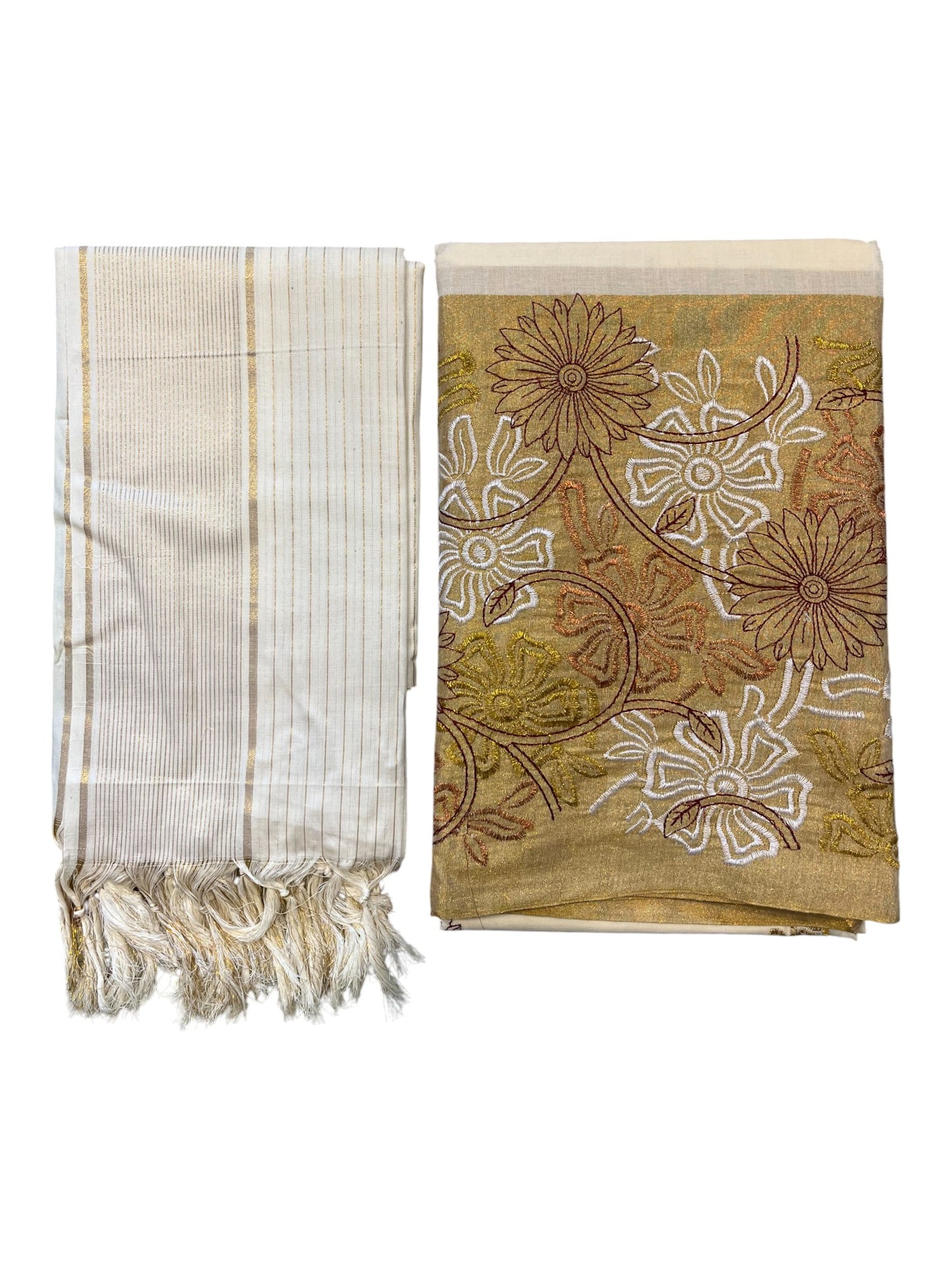 Southloom™ Cotton Churidar Salwar Suit Material with  Maroon Embroidery Work (include Lines Shawl / Dupatta)