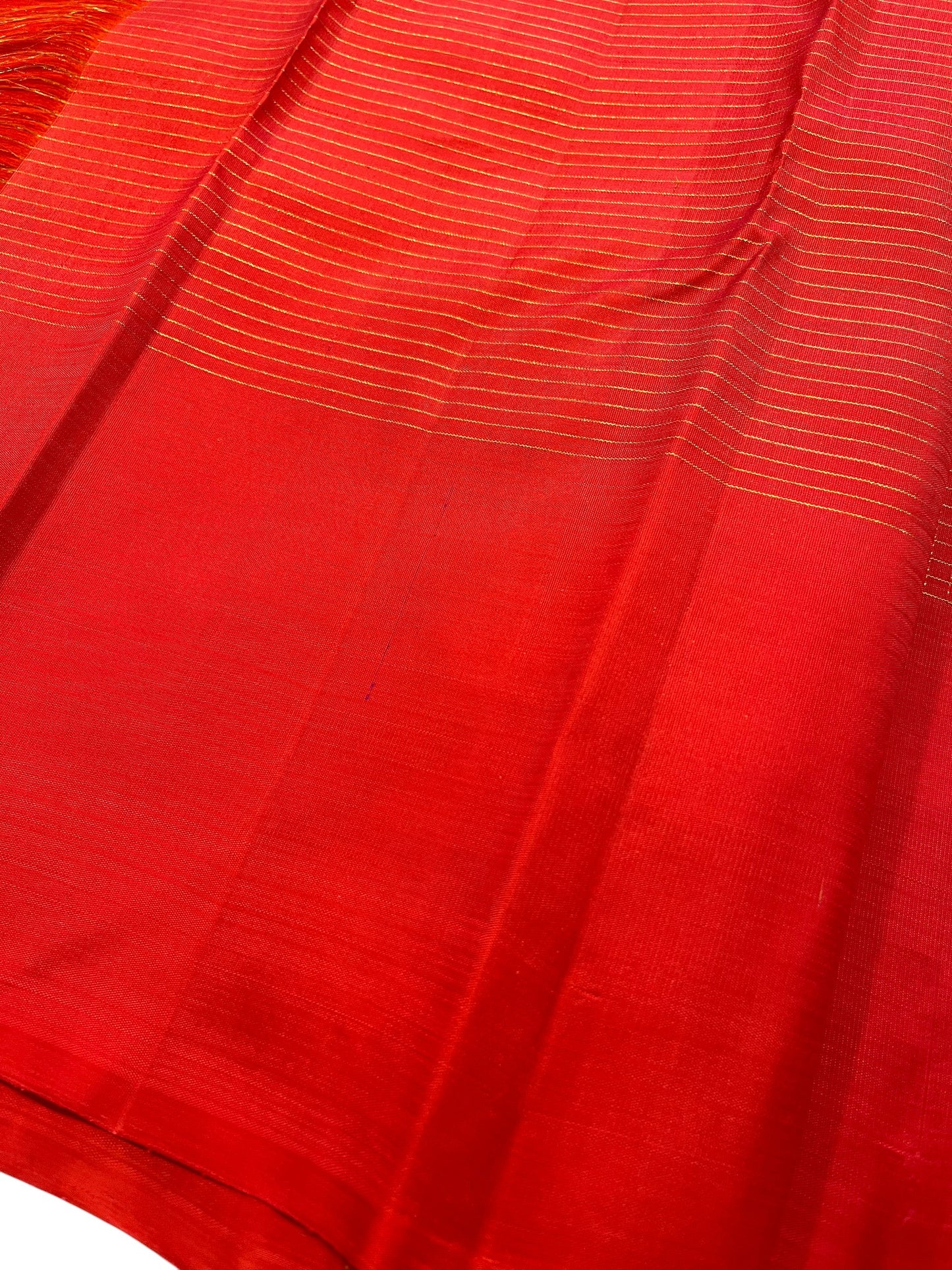 Southloom Pure Handloom Bridal Kanchipuram Silk Saree with Korvai Work (Red)