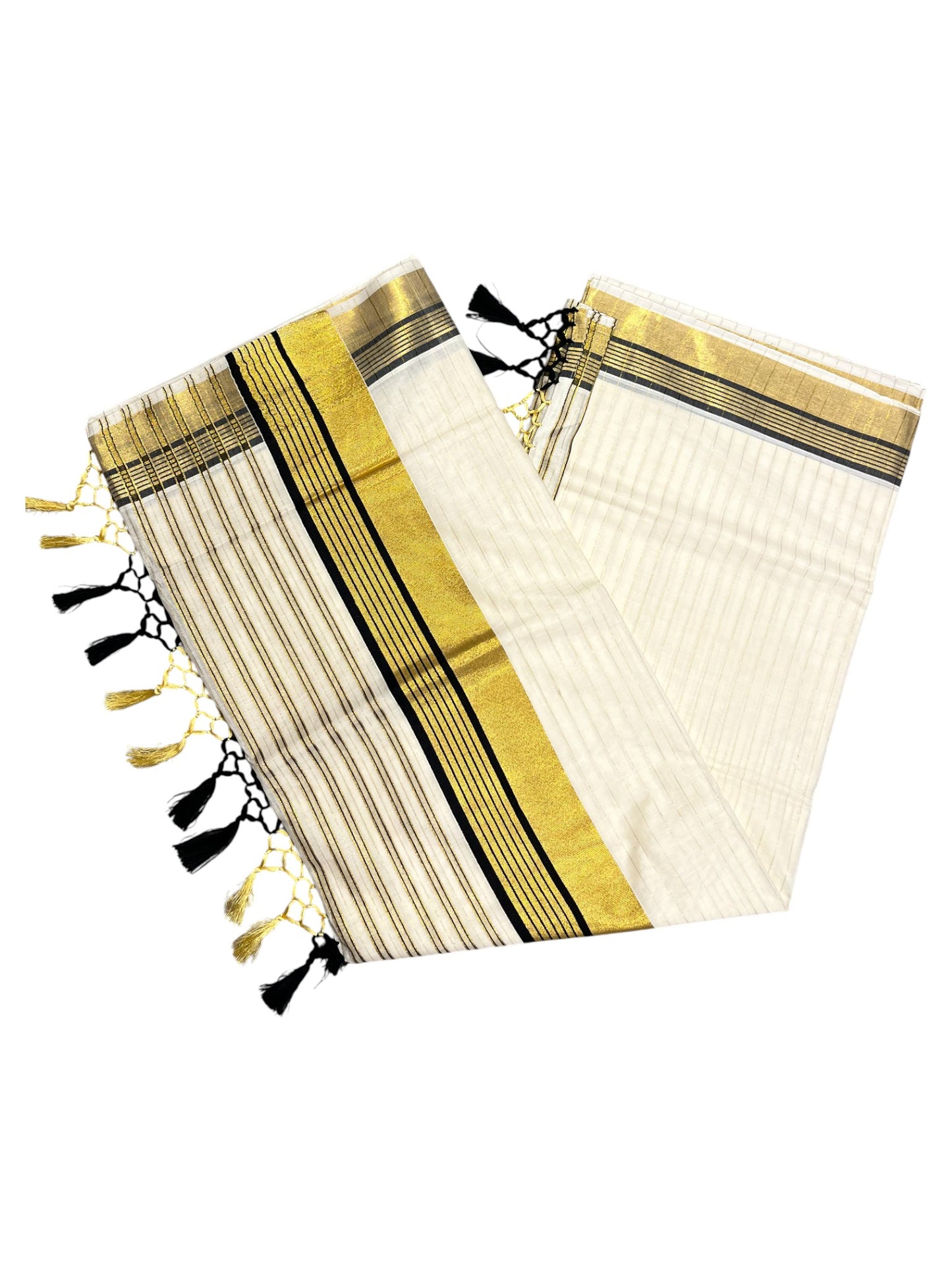 Southloom Kerala Pure Cotton Black Kasavu Saree