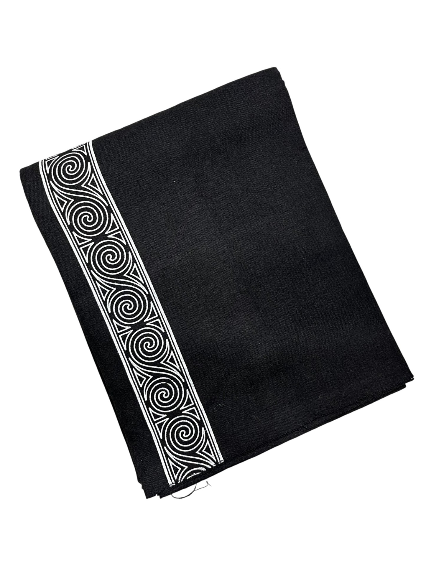 Southloom Black Printed Single Mundu / Otta Mundu / Lungi (South Indian Kerala Dhoti)