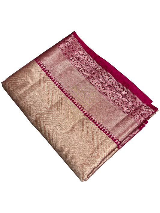 Southloom Semi Banarasi Katan Tissue Saree with Woven Work on Body and Borders