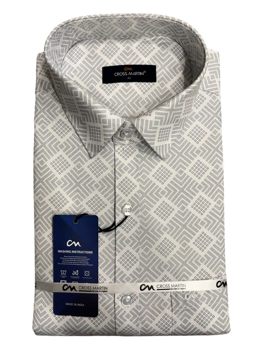 Southloom Pure Cotton Gray Printed Shirt(XL FS)