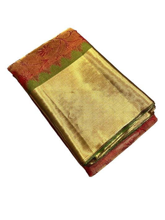 Southloom Pure Handloom Bridal Kanchipuram Silk Saree with Korvai Work