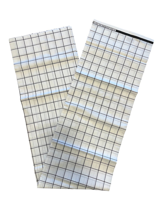 Southloom Off White Single Mundu With Check Design / Otta Mundu / Lungi (South Indian Kerala Dhoti)